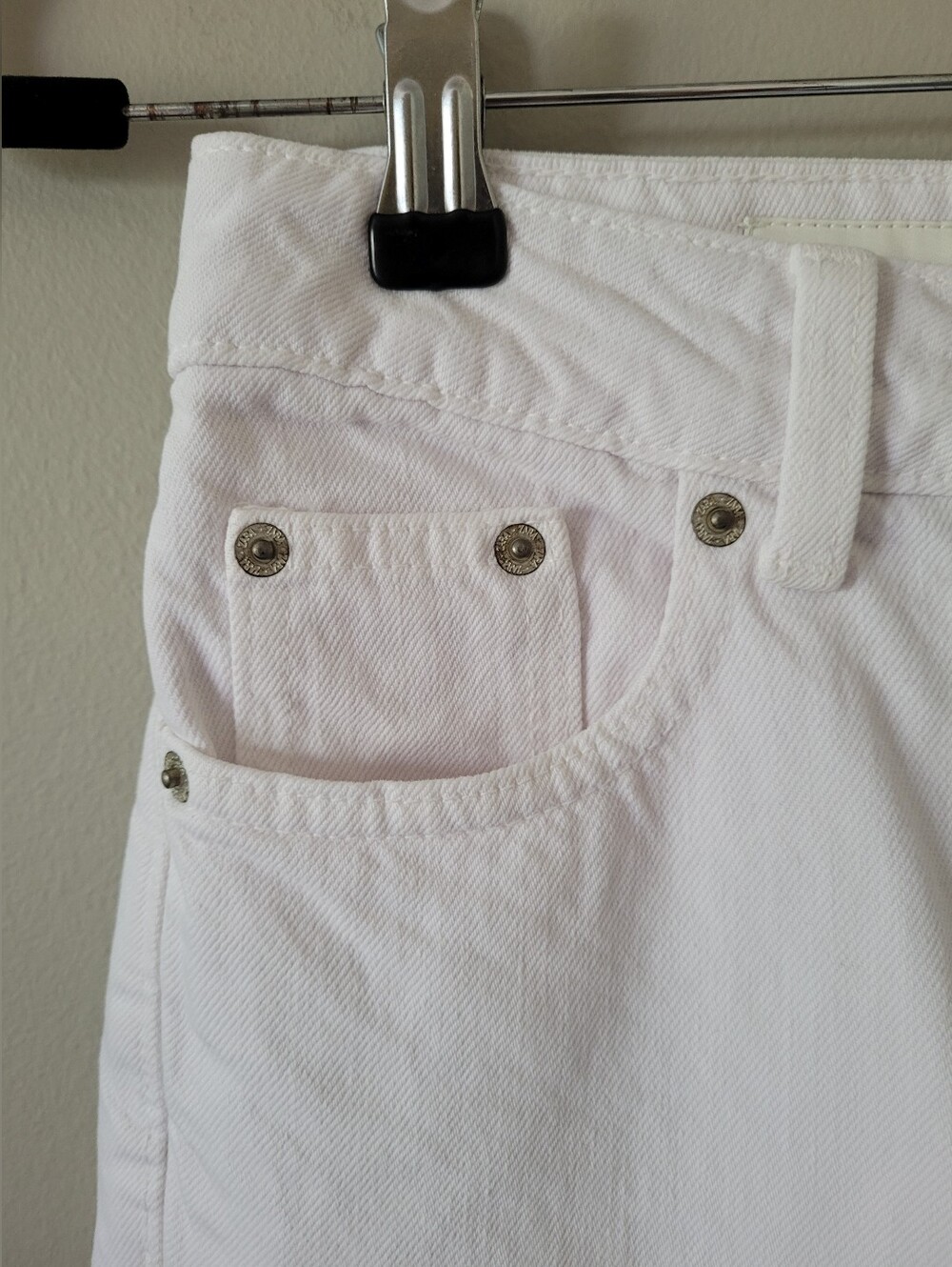 Zara White Denim Mom Jeans 100% Cotton High Waist Straight Leg 2/XS - Picture 9 of 16